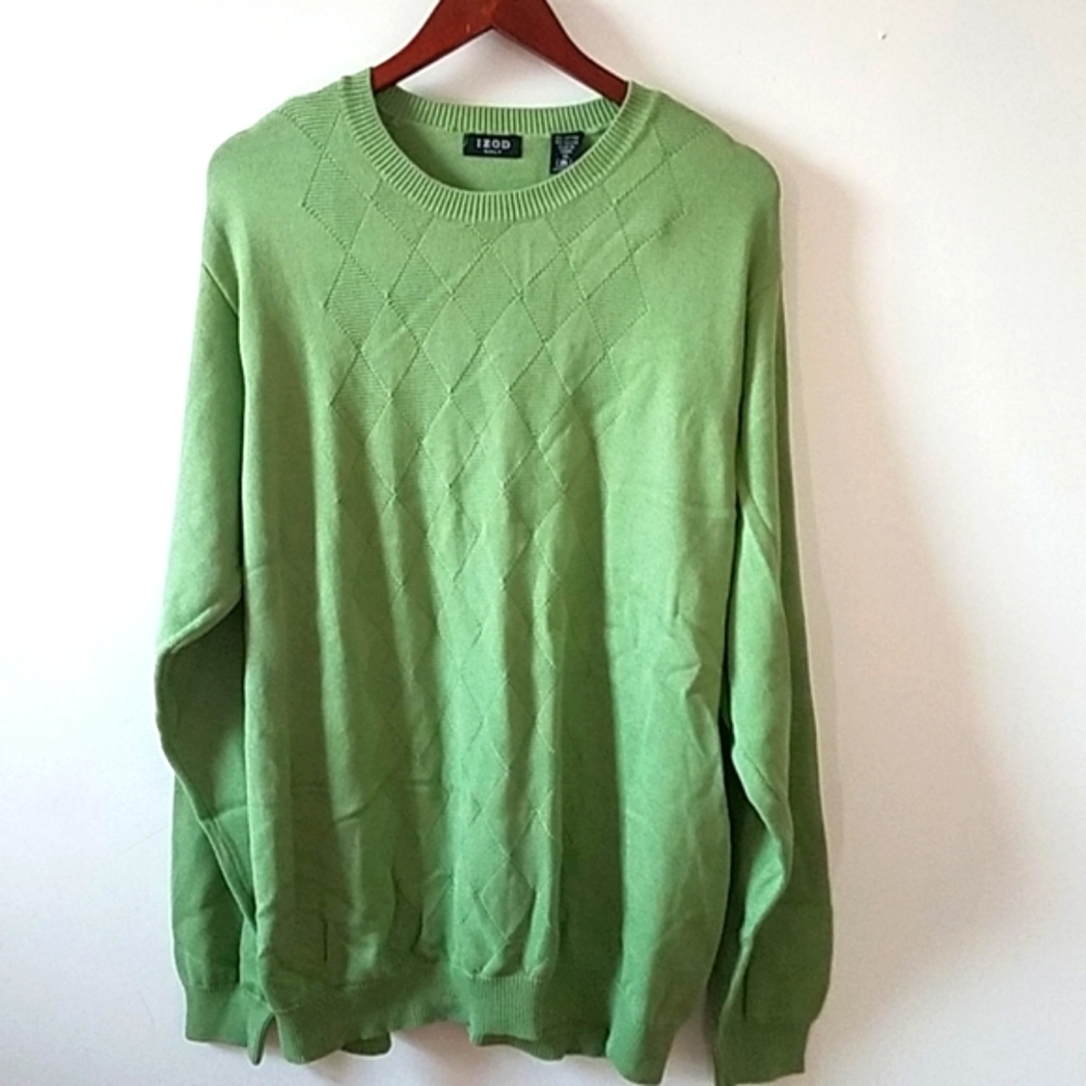 IZOD Golf long sleeve tee. Green, XL